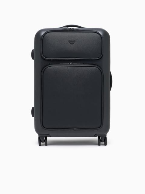 ASV ABS MEDIUM CARRY-ON BAG WITH REGENERATED SAFFIANO DETAIL AND EAGLE PLATE