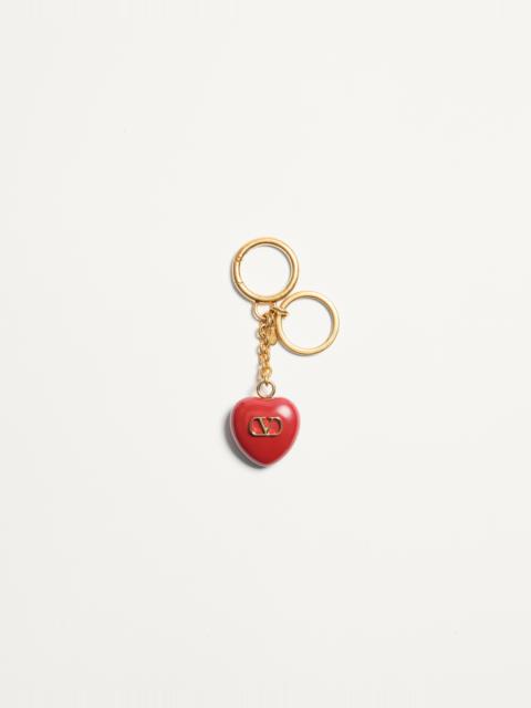 COEUR ROYAL BAG CHARM WITH KEY RING IN METAL AND ENAMEL