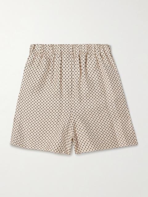 Angelo Printed Silk-twill Shorts
