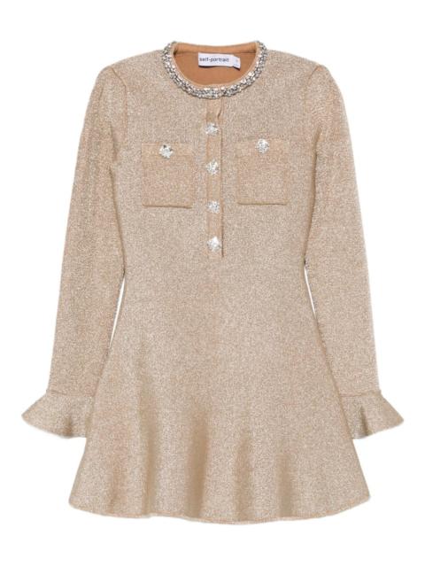 embellished ruffled mini dress