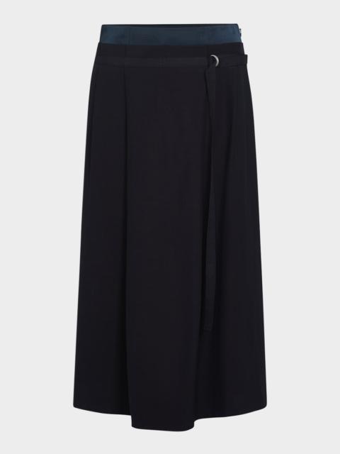 Double-Waist D-Ring Midi Skirt