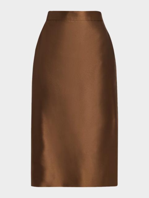 Cotton-Silk Pencil Skirt