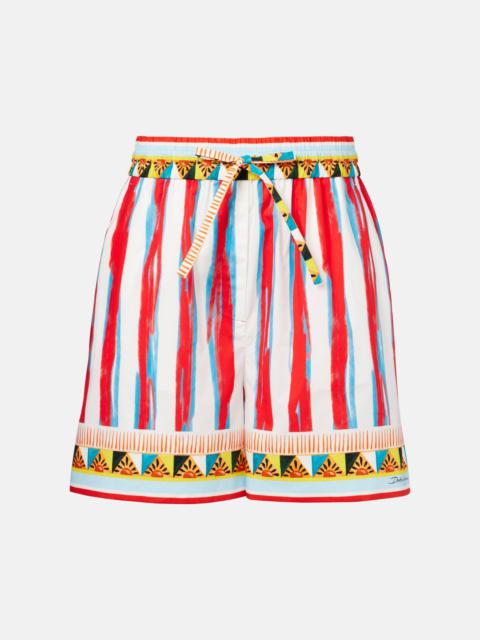 Patterned cotton shorts