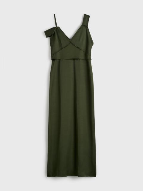 V-neck slip dress bottle green