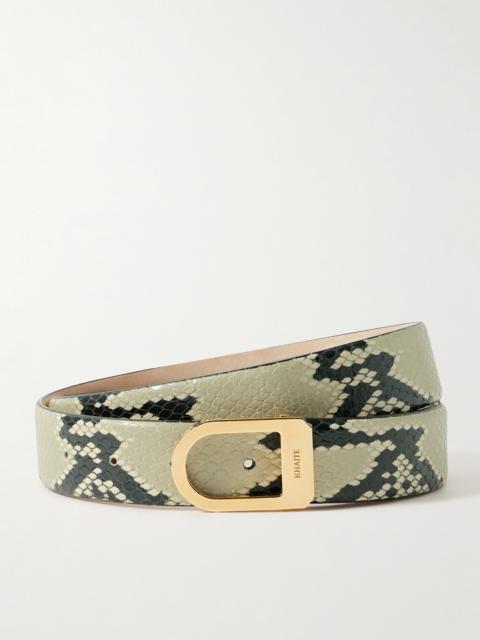 Saddle Snake-effect Leather Belt