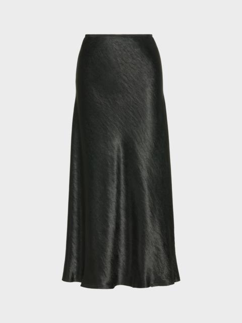 Satin midi skirt