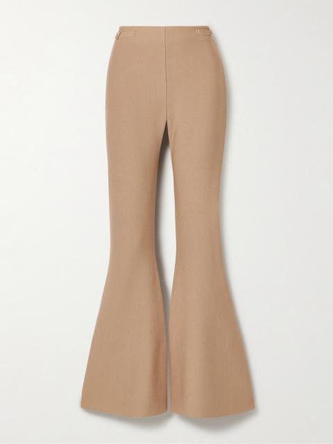 Ayala Embellished Knitted Wool And Cashmere-blend Flared Pants