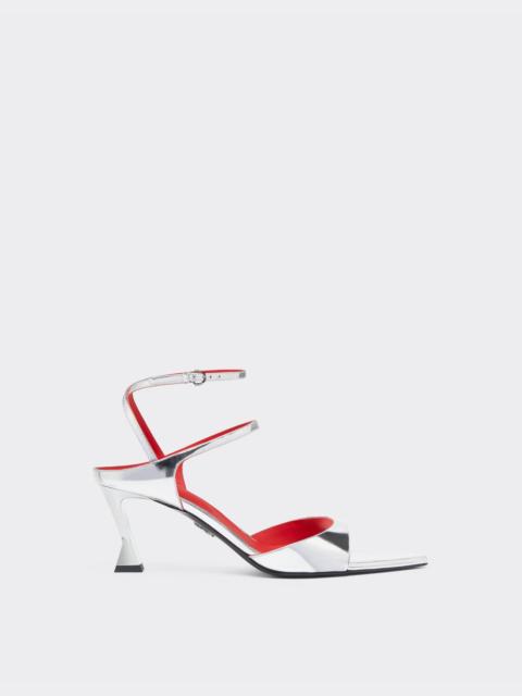 Slingback sandal in mirrored leather