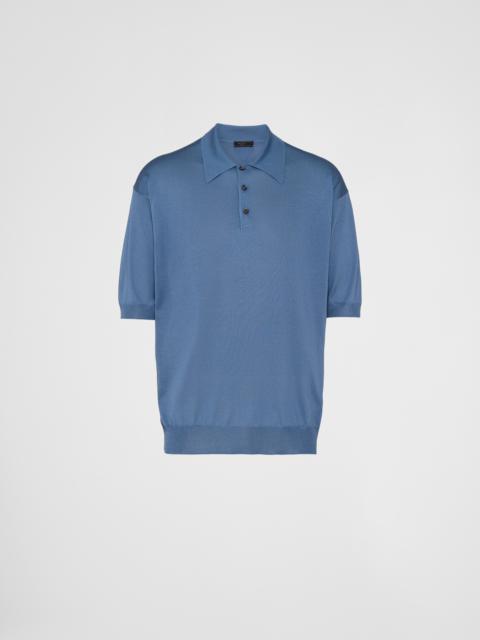 Silk polo shirt