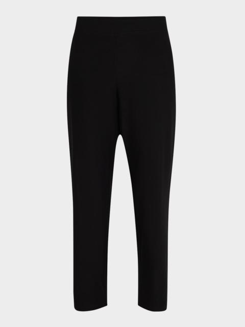 Cropped Straight-Leg Stretch Crepe Pants