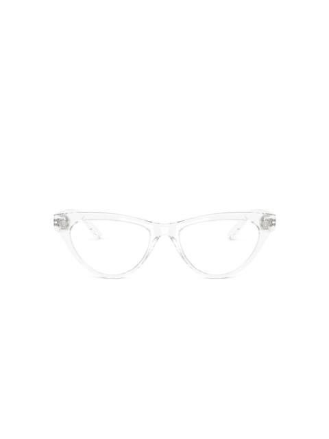 cat-eye logo glasses