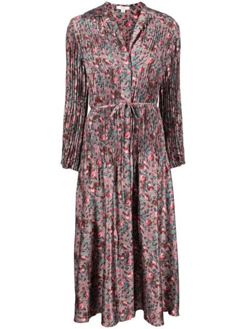 Berry Blooms pleated shirt dress