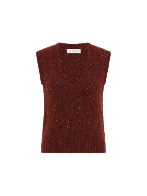 Solomon Knit Vest in Burnt Sienna Multi Speckle Cashmere