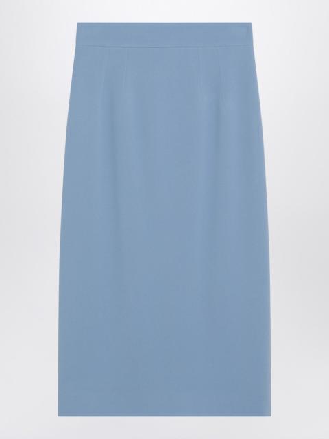 Light blue stretch cady skirt