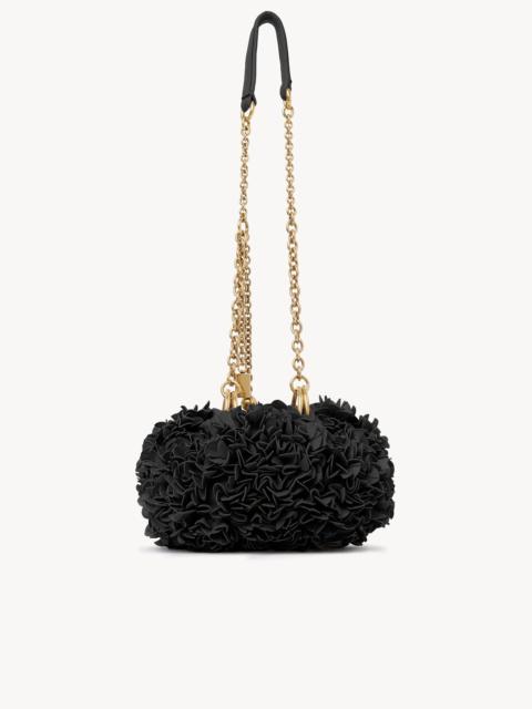 CHLOÉ PLISSÉ SHOULDER BAG WITH CHAIN IN LEATHER FLOWERS