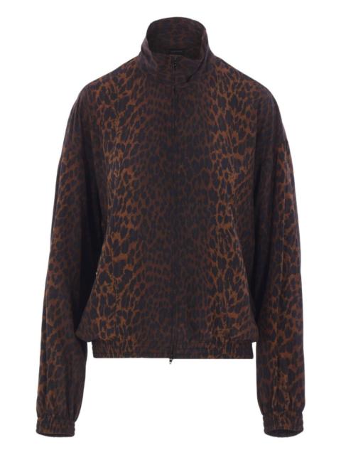 leopard-print zip-up jacket