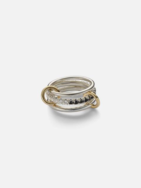 Petunia Eclipse sterling silver and 18kt gold ring with diamonds