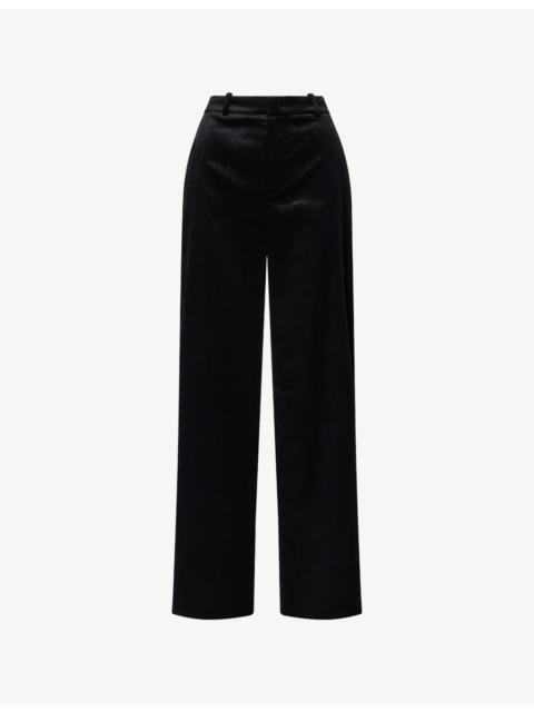 Wide-Leg Velvet Trousers