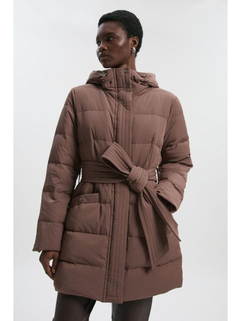 Real Down Belted Midi Coat