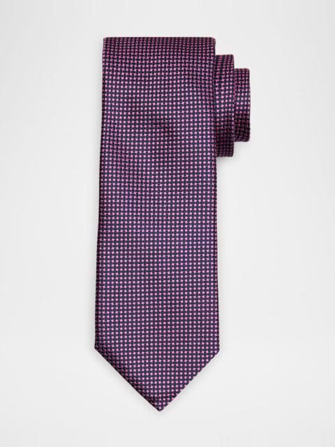 Men's Micro-Geometric Silk Tie