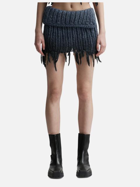 COATED BULKY KNITTED MINI SKIRT