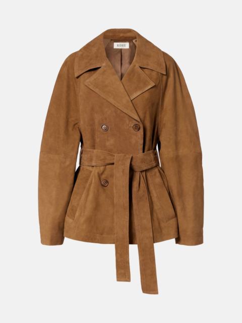 Belted suede jacket