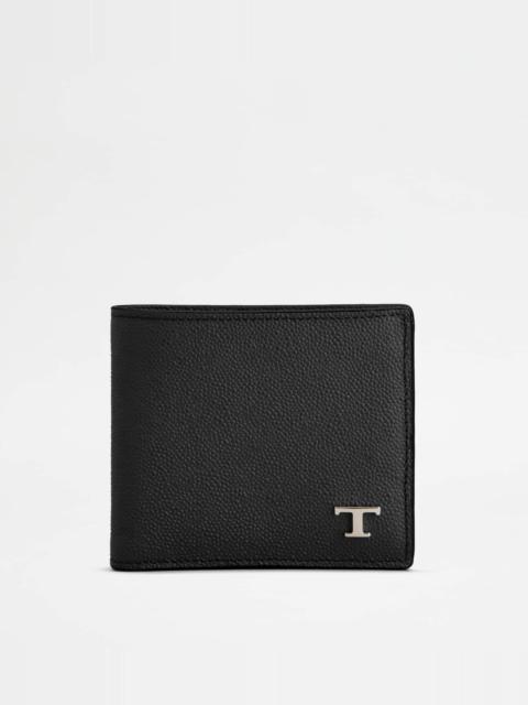 WALLET IN LEATHER - BLACK