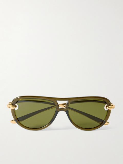 New Knot Aviator-style Acetate And Gold-tone Sunglasses