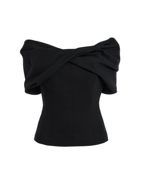 Orrla Off-The-Shoulder Wool Top black