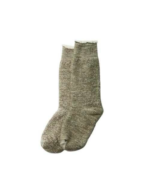 Double Face Crew Socks Army Green