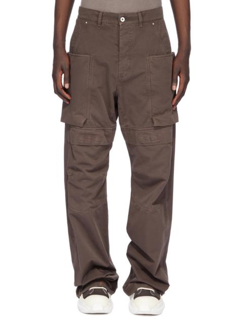 Stefan Wide-Leg Cotton-Twill Cargo Trousers Brown
