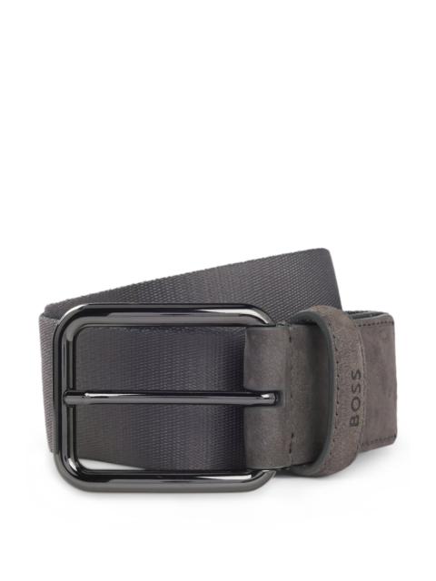 BOSS X ASTON MARTIN BELT IN NUBUCK LEATHER WITH WEBBING