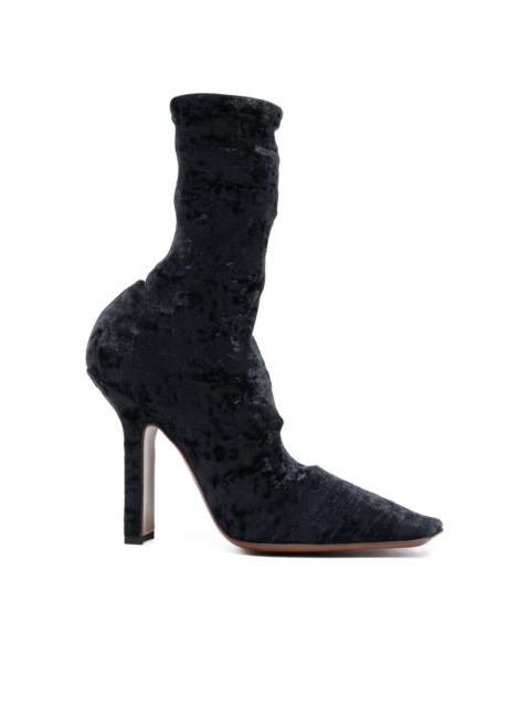 crushed velvet sock boots