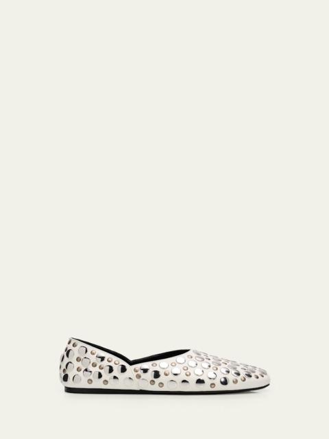 Jane Studded Leather Ballerina Flats