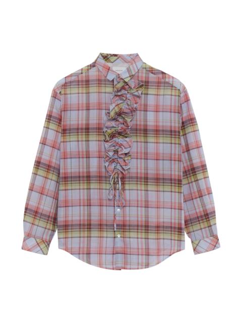 Shirt Sky Blue - Plaid cotton voile