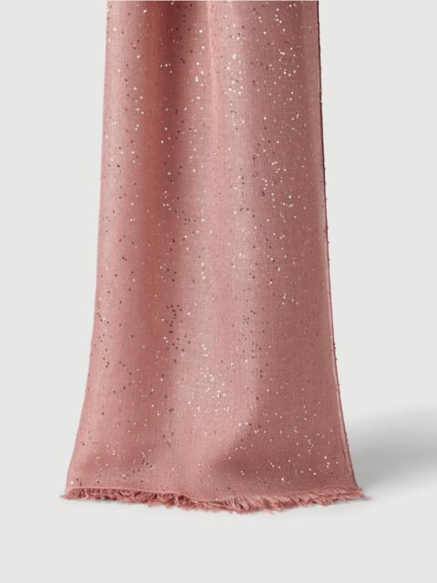 Lightweight cashmere and silk Diamond yarn knit scarf