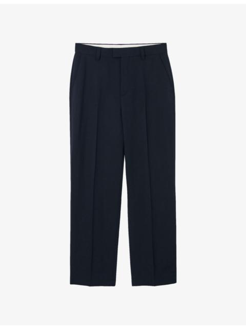 Regular-Fit Wide-Leg Wool Trousers