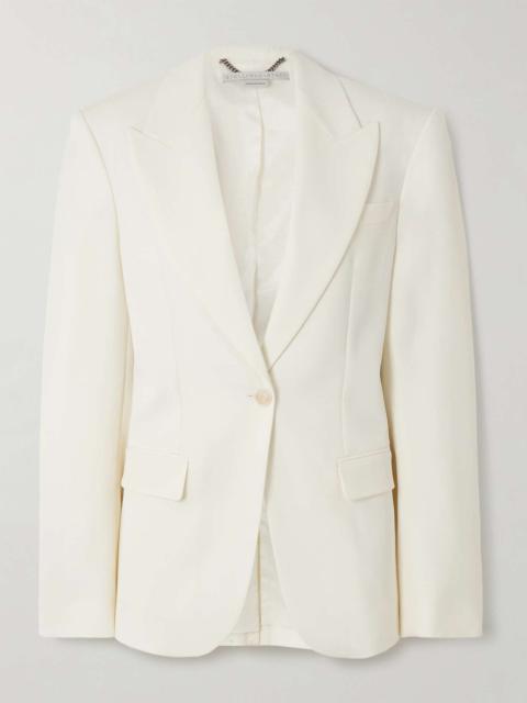 Wool-blend twill blazer White