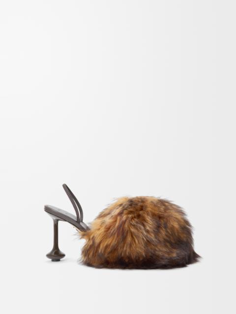 Toy slingback pump in shearling