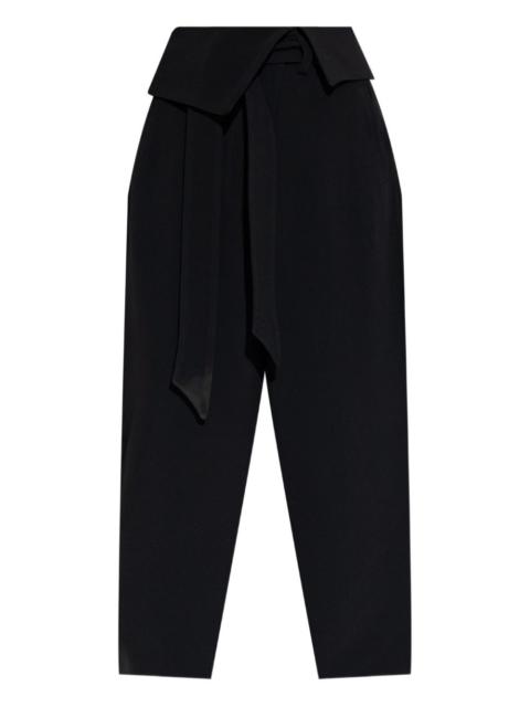 wrap-effect belted trousers