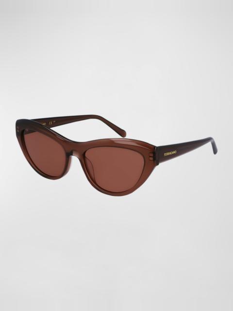Sleek Logo Acetate Cat-Eye Sunglasses
