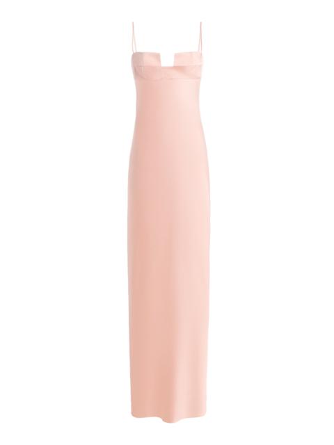 Exclusive Square Bra Satin Maxi Dress pink