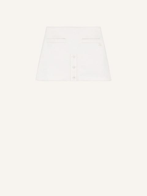 BUTTONED TWEED MINI SKIRT