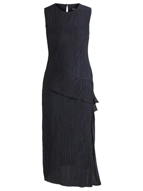 PLISSÉ DRESS WITH LAYERED EFFECT