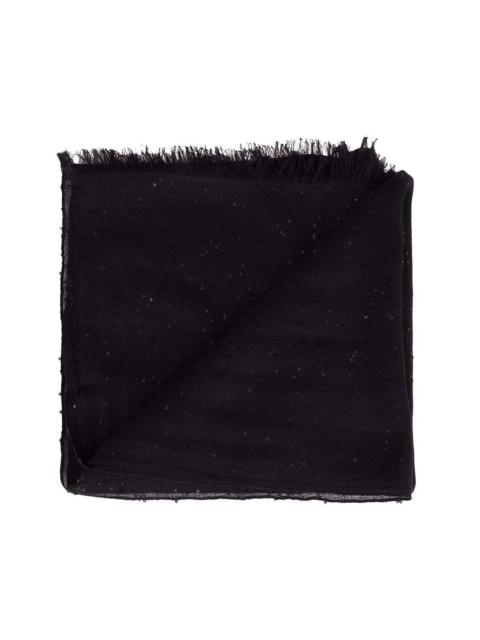 Black Cashmere Silk and Paillette Scarf