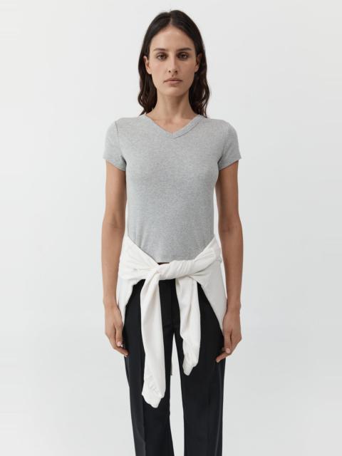 Organic Cotton V Neck Tee - Grey Marle