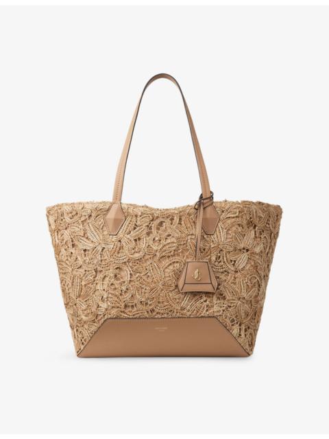 Diamond Flower Woven Leather Tote Bag