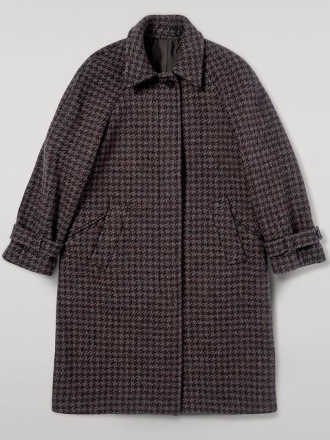 Women's Balmacaan Coat | Shale Houndstooth