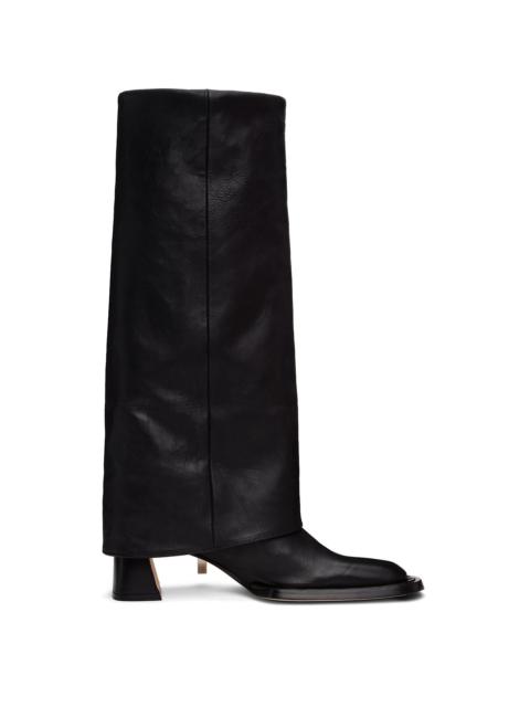 Black Bellamy Fold Over Tall Boots