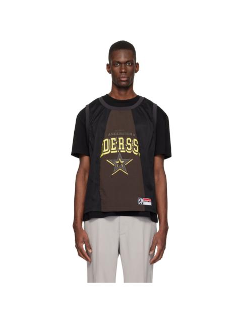 Black & Brown Basketball Jersey Layered T-shirt